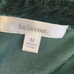 Lalavon Elegant Green Velvet Mini Shirt Dress Size M Photo 4