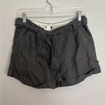 JCrew Factory Tie Waist Linen/Cotton Gray Cuffed Shorts Size 6 Photo 0