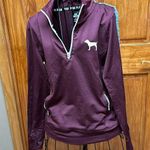 PINK - Victoria's Secret Victoria Secret PINK Ultimate Long Sleeve  Burgundy Logo 1/4 Zip​ Photo 0