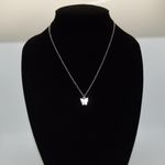 Pink Butterfly Necklace Silver Photo 3