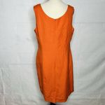 Rafaella Sleeveless Linen Blend Dress Sz 14 Orange Knee-Length Lined Photo 5