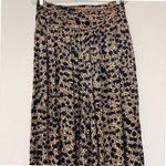Anthropologie Smocked High Waist Wide Leg Palazzo Pants Animal Print Size 8 Black Photo 5