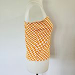 Faded Rose Orange Checkered Stretch Cami Top Size XL Photo 3