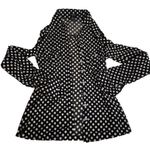 Forever 21  Sheer Black White Polka Dot Longsleeve. Button Up Top Small Photo 0