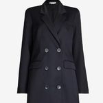 Reformation Chase Double Breasted Oversized Navy Blue Wool Blazer Dress Size XS Photo 1