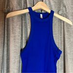 Free People  Royal Blue High Neck Ribbed Tank Top Size Small Photo 2