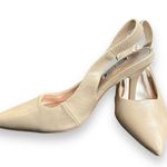 Nine West Ciser3 Beige Elastic Slingback 4" Heel Women's Shoes Size 6.5M Photo 4