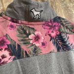 PINK - Victoria's Secret  Gray Tropical 1/4 Zip Pullover Sweater XS Photo 5