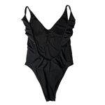 Aerie  Small Black One Piece Swimsuit Ruffle V Neck Monokini Cute Photo 3