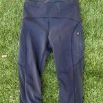 Lululemon  Crop Black leggings logo on leg Photo 1