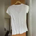 Urban Outfitters  White V-Neck Tee with Crisscross Detail Photo 1