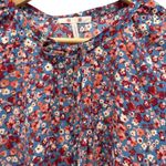 Three Dots   Women's Floral Top XL Boho‎ Prairie Peasant Cottagecore Tie Neck Photo 1