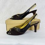 Naturalizer  Entari Brown Lizard Slingback Peep Toe Pumps Size 10 Photo 2