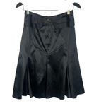 Just Cavalli  Black Satin Skirt Size 38 Italy Designer Fit‎ & Flare Panel Detail Photo 5