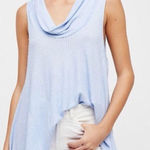 Free People We the  Blue Sleeveless Waffle Knit Thermal Tank Top Large Photo 0