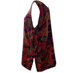 Vintage Stunt Collections Sleeveless Silk Abstract Guitar Oversized Blouse Red Size M Photo 6