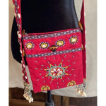 Handmade Colorful‎ Red Beaded Shells Crossbody Purse Adjustable Boho Festival Art Hippie Photo 1
