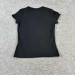 Harper  & Ivy Los Angeles California Y2K Ribbed Graphic Tee T Shirt Black Size‎ S Photo 2