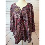 Catherines  Plus size tunic top 3XWP Womens 3X Petite Button front blouse Shirt Photo 8