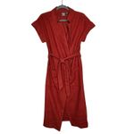 WORTHINGTON Women Sz XS Wool Acrylic Blend Spiced Apple Belted Wrap Dress Red Photo 4