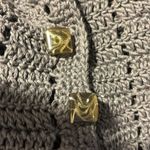 Hand Made Gray Crochet Sweater Vest Unique Buttons Sz S Photo 5