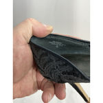 Nine West Womans  Jaquita Slip On Pumps 7 M Black Stiletto Peep Toe Brooch Detail Photo 6