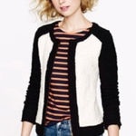 J.Crew Jacket Womens Small Cream Black Colorblock Boucle Textured Cotton Blend Photo 0