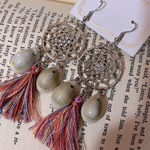 Chloe Accessories Hippie Boho She’ll and Tassel Earrings Silver Photo 0