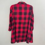 ZARA NEW  Red & Black Plaid flannel Shirt Dress Tunic Button Down SMALL Photo 4