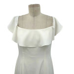 Jay‎ Godfrey Balon White Ruffle Shoulder Long Crepe Gown Size 6 Photo 3
