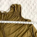 Free People  Olive Green Back in Town V-neck Tie Oversized Boho Tank Top XS Photo 6