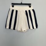 Whiteroom + Cactus‎ Cotton Navy and Ecru Open Knit Resort Short Set Size Medium Blue Photo 5