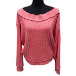 Free People  Coral Chenille Wide Neck Sweater Women's Size Medium Long Sleeve NWT Photo 9