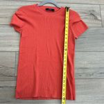 BRASS Orange Fine Rib Knit Cotton Silk Short Sleeve Blouse XL Photo 6