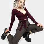 Disturbia Mystic Embroidered Gothic Balloon Trousers Size 14 NWT Brown Photo 1