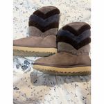UGG  Tania Women's Gray Suede Sheepskin Cuff Ankle Winter Boots Photo 4