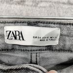 ZARA Blk/Gry Wash Distressed Skinny Tapered Frayed Denim Jeans Women's S B25 (1) Photo 6