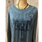 Geeta Casual Indian Maxi Long Sleeve Caftan Boho Dress Free Size Blue Size undefined Photo 2