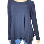 Michael Stars Women’s Size L Navy Blue Handkerchief Hem Lightweight Sweater Photo 0
