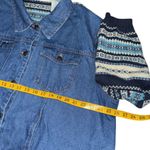 Faded Glory Vintage Y2K Half Denim Half Knit Fair Isle Jacket Blue Women’s 26W 28W 3X 4X Photo 6