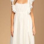 Lulus Chasing Summer White Swiss Dot Tie Back Maxi Dress Photo 0