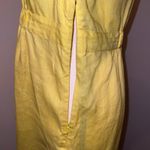 Boden Sunny Yellow Linen Beaded Jeweled Short Sleeve Tunic Top Ruched Size 6 Photo 5