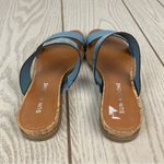 Sun + Stone Easten Slide Sandals 6M Blue Snake Skin Pattern $50 Size 6 Photo 5