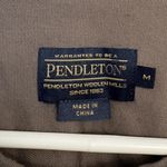 Pendleton  Button Front Shirt Jacket Long Sleeve Twill Cotton Brown Size Medium Photo 2