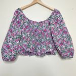 Mango Women's Printed Boho Puff Sleeve Blouse Photo 9