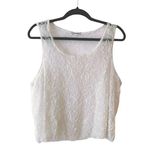 Free People Ivory White Embroidered Sheer Tank Top Photo 0