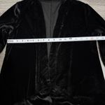90s Black Velvet Duster Goth Cardigan Waterfall Sheer Hem Open Front Women S Photo 14