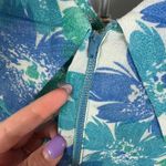 Vintage 60s Floral Garden Party Dress Fit Flare Blue Green Nautical Vacation Size M Photo 8