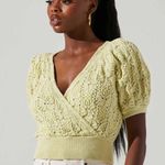 ASTR  The Label Knit short sleeve green top Photo 0