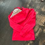 Max Mara  Women’s Red Hooded Jacket Coat Plaid Lining size Medium Outerwear Photo 3